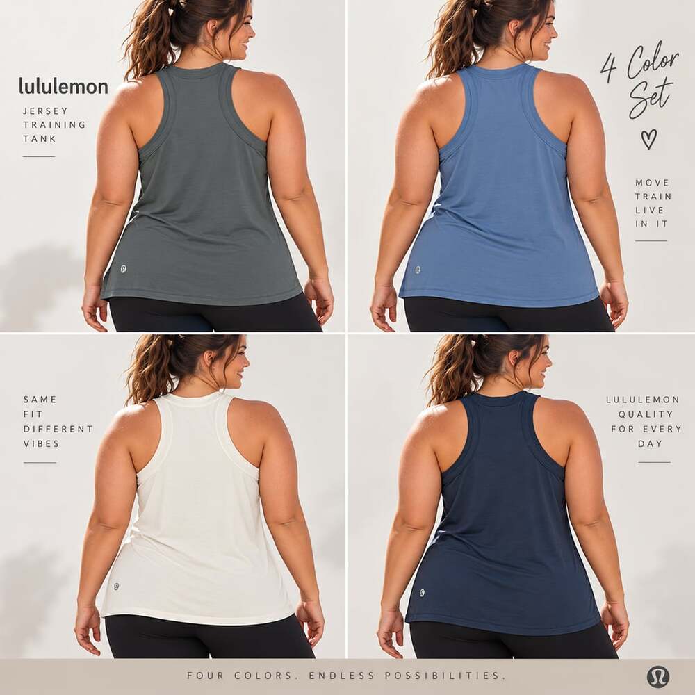 Lululemon Jersey Training Tank Top Size 14 Set of 4 Sportswear Athlete Oversized
